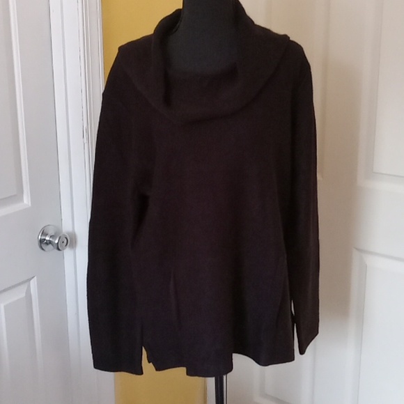 Jones New York Signature sweater in women's XL black acrylic w/ kangaroo pouch - Picture 1 of 13